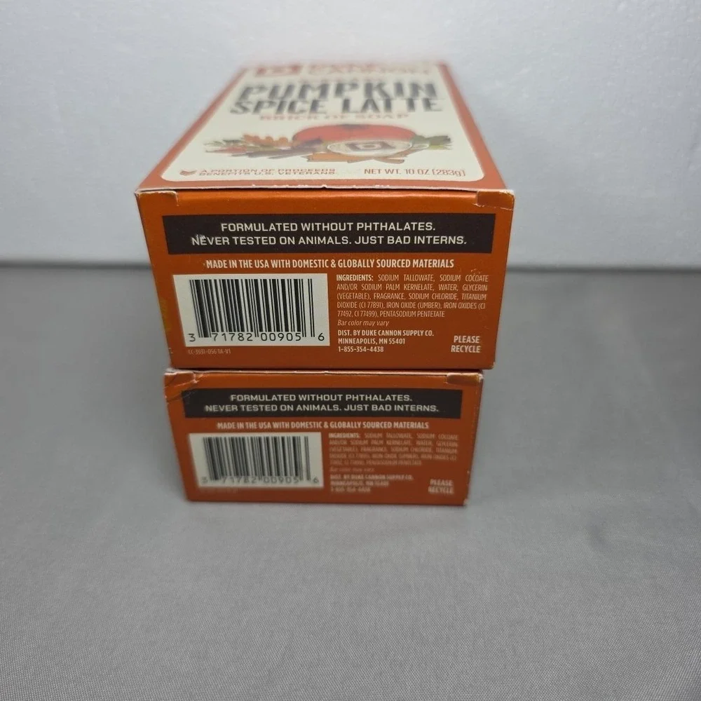 Duke Cannon Pumpkin‎ Spice Latte Bar Soap Holiday Scent Lot of 2
